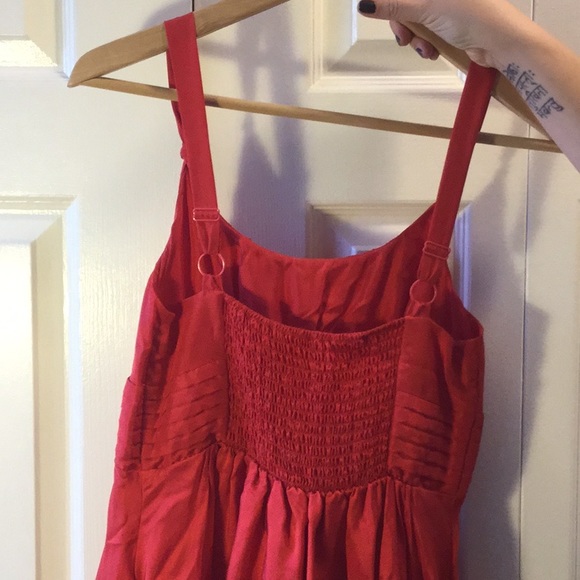 Red Silk Anthro Dress - Picture 3 of 4